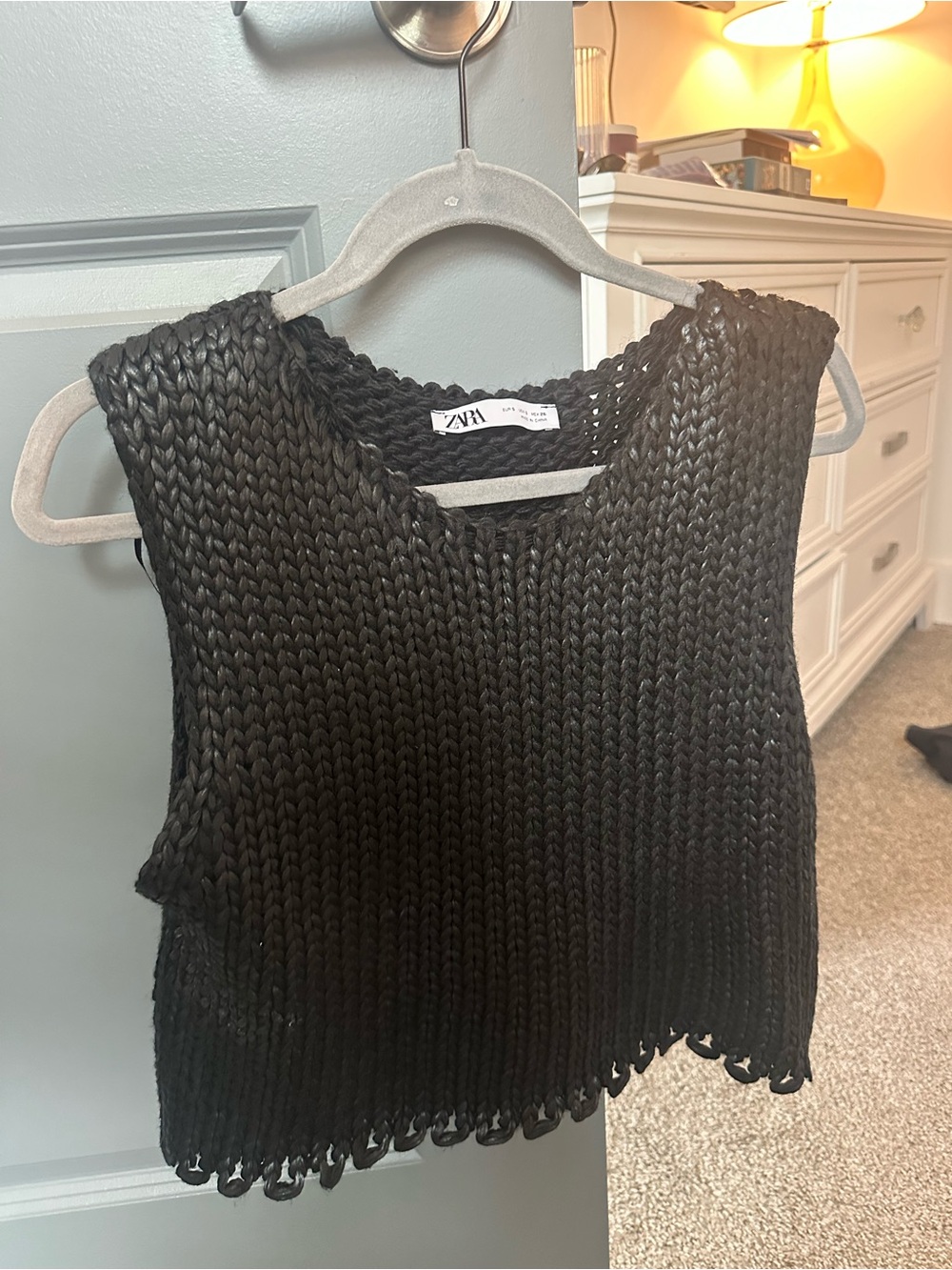 ZARA Black Chunky Knit Sweater Tank